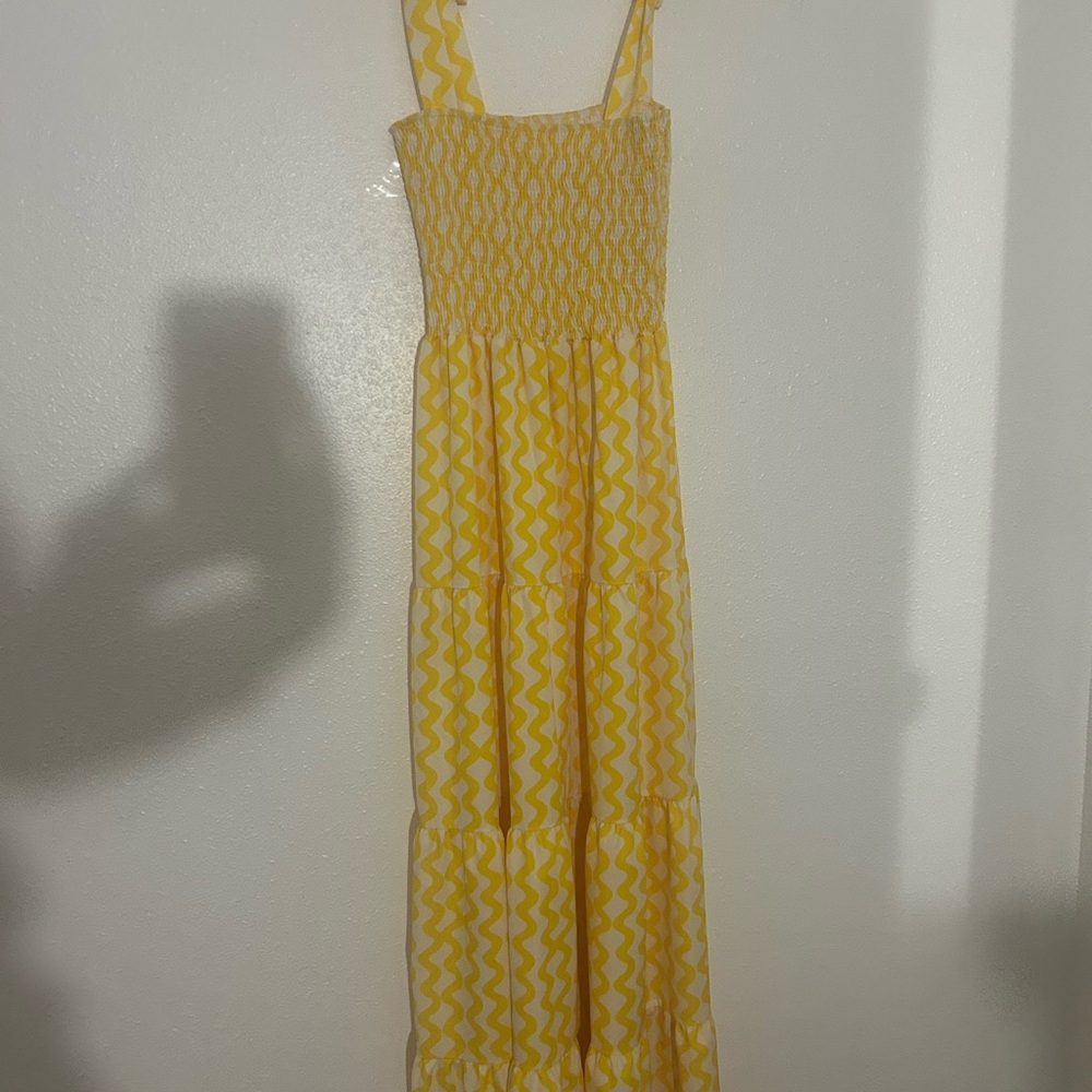 Amazon Yellow and White Maxi Dress